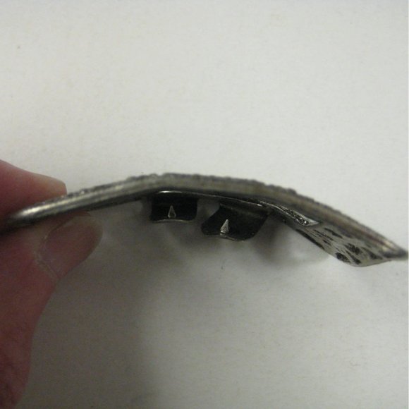 Musi Set 2 Vintage Shoe Dress Clips Fur Silvertone Buckle Filigree BENT - Picture 4 of 9